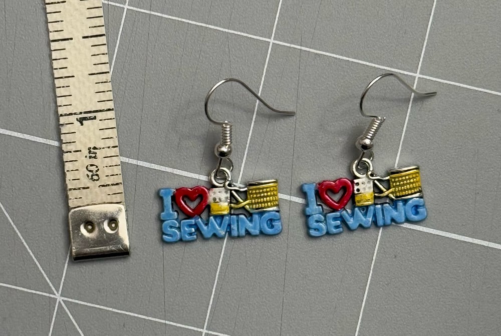Image of I Love Sewing Earrings