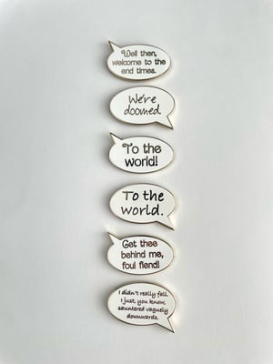 Image of Good Omens Speech Bubble pins