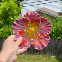 Image 2 of Fused Glass Hibiscus Trinket/Soap Dish 2 