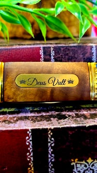 Image 7 of 👑The Armored Kingdom Golden Deus Vult "God Wills it" Collectors Spring Assisted Knife-Durable