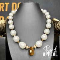 Image 6 of Tear Drop Tigers Eye and Pearl Necklace