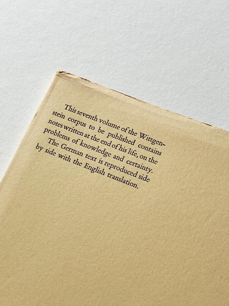 On Certainty / Über Gewißheit Image 3