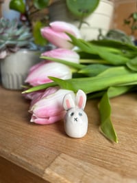 Image 3 of Ceramic Cute Grey and White Bunny