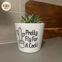 Pretty Fly For A Cacti Pot - White 14cm