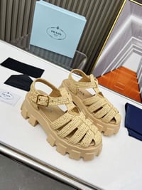 Image 2 of P Monolith Raffia Sandals