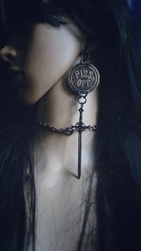 Image 3 of PISS OFF/QUEER WITCH Brass Earrings 