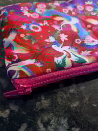 Image 2 of Asian Crane &  Folding Fans Zippered Pouch 