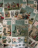 Grand jeu de Melle Lenormand, 52 cartes, complet, de 1890!! avec sa boite bleue, Rare!