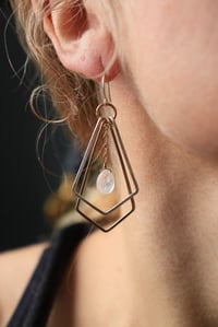 Image 5 of Mixed Metal Moonstone Double Pointed Earrings