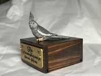 Image 13 of Custom Engraved Cockatiel Bird Mini Keepsake Urn Handpainted To Your Photo Pet Portrait