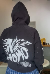 Image 1 of black zip up hoodie 