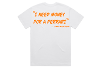 Image 2 of Oversized White "FERRARI" Tee W/Orange Writing