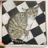 Image 5 of Small square art print -Tabby cat Mymble (custom name available) 