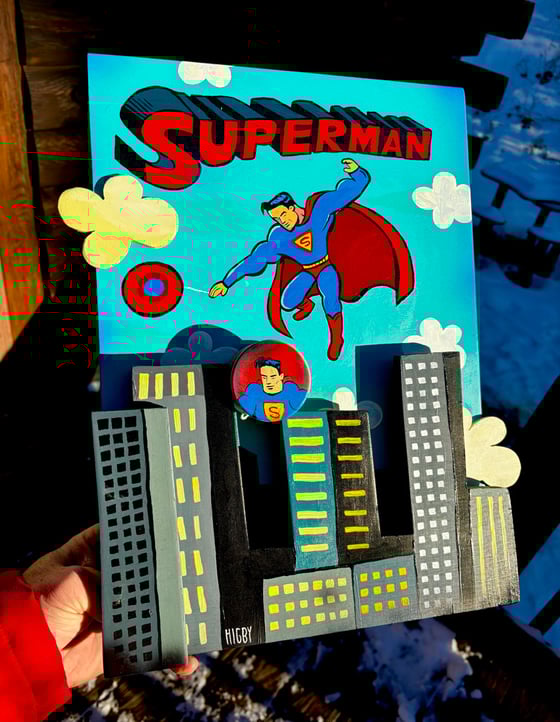 Image of Superman Wood Yo-Yo Display