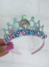 Image 4 of Mermaid tiara crown with Pearls and shell embellishments 