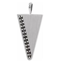 Natural Black Diamond Triangle Pendant 