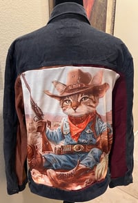 Image 1 of Vintage Gray/Brown/Wine Corduroy Jacket Sheriff Cowboy Cat