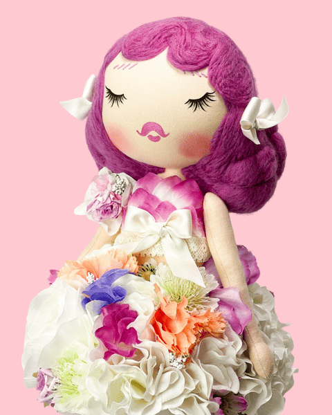 Image of RESERVED FOR GRIETJE FLOWER ART DOLL