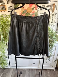 Image 1 of Faux leather button down mini skirt