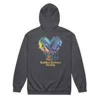 Image 9 of BadAss Raven Old school Unisex  zip hoodie - Double Imprint