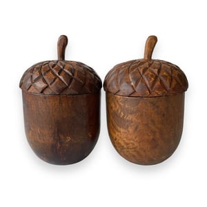 Image of WOODEN ACORN CONTAINER