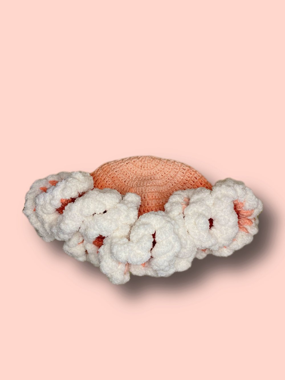 Image of pink clouds ruffled hat