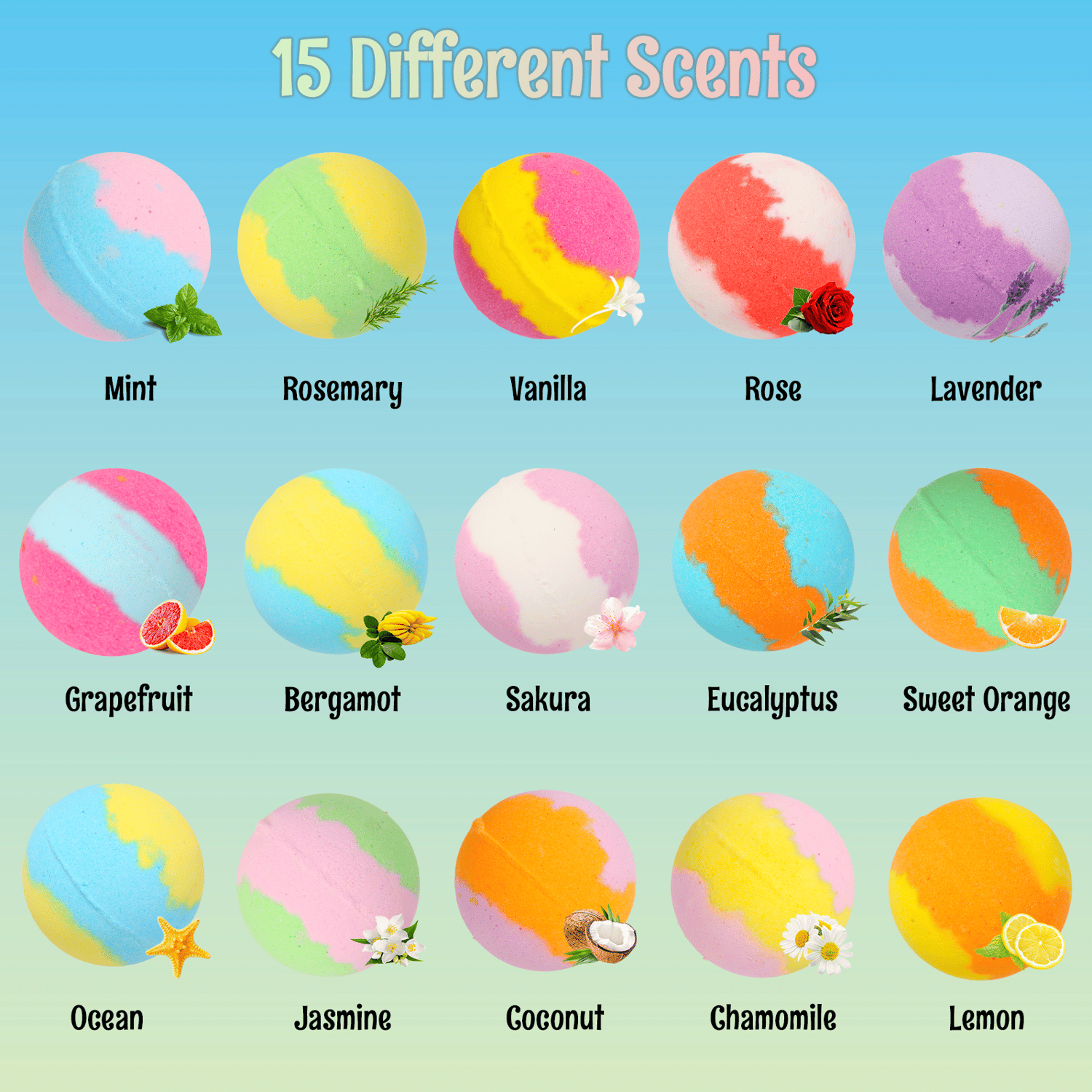 Image of Bath Bombs for Kids with Toys Inside - 15 Pack Kids Bath Bombs with Glow in The Dark Bath Toys Insid