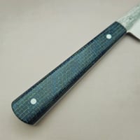 Image 3 of Petty knife with blue burlap micarta 