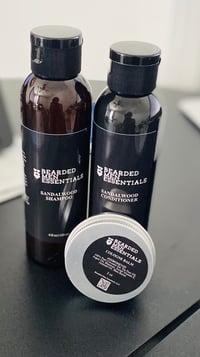 Sandalwood Shampoo, Conditioner & Balm Set.