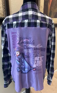 Vintage Purple/Black/White Flannel Shirt Eeyore