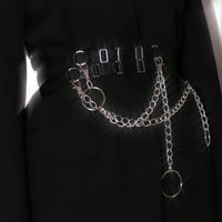 Image 1 of Satin elastic double belt with chains and O rings