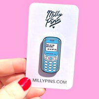 Image 2 of Nostalgic 90’s Commercial Phone Enamel Pin: IDK MY BFF JILL