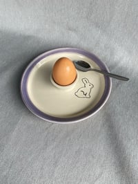 Image 4 of  Rabbit Decorated Egg Plate PURPLE 