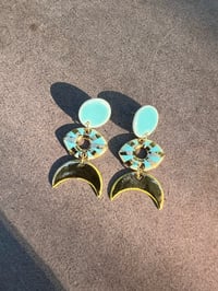 Image 2 of MOONGAZER STUDS - AQUA, SUN + GOLD