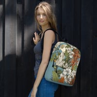 Image 1 of Colorful Botanical Plants Art Nouveau Backpack