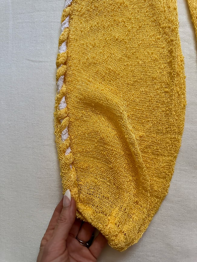 late 1960s tangerine dream fine slinky crochet knit dress