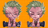 Image 1 of HOLO Zoro Strawhat Keychain