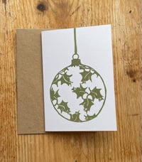 Image 1 of Green Holly Christmas card