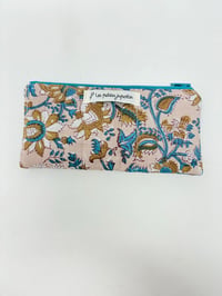 Image 1 of Pochette de transport LA SOLAIRE matelassé indien beige et bleu
