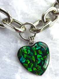Image 1 of Beetle wing chunky chain necklace