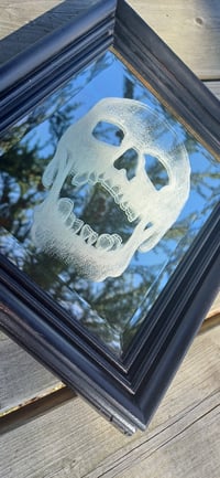 Image 2 of 1/1 antique skull mirror
