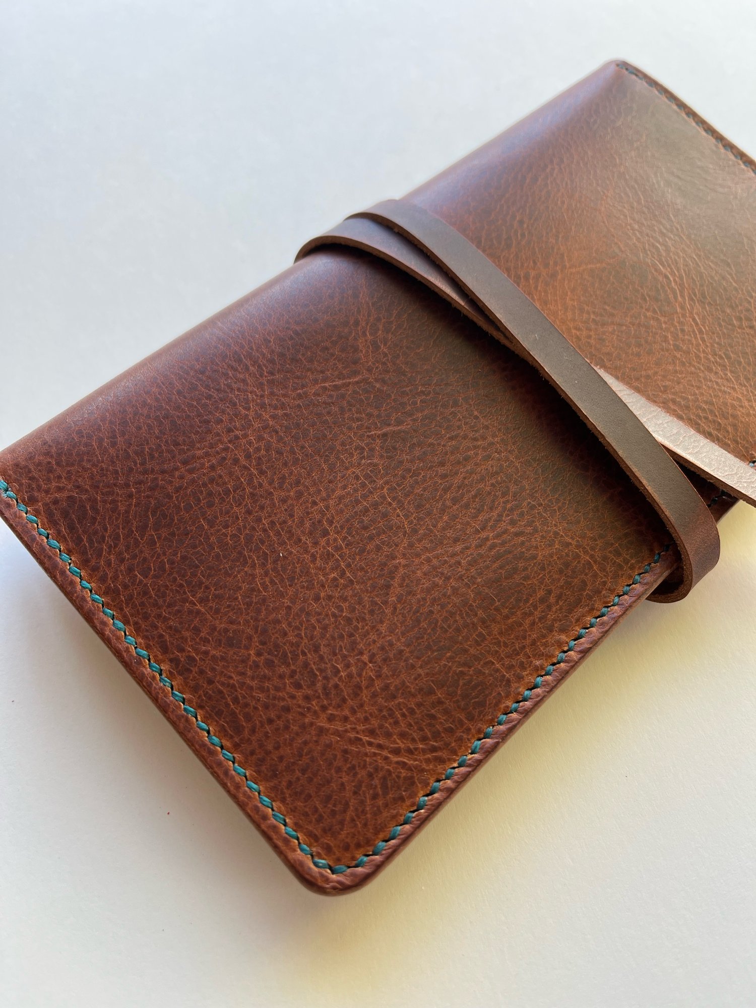 Image of Cognac Waxy Wrap Clutch Wallet 