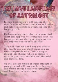 Image 3 of Love language of astrology workshop