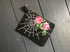 Spider web rose black and pink cotton purse Image 3