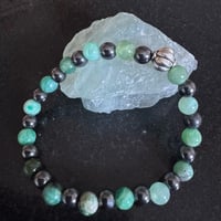 Image 1 of 18cm Green Calite & Hermatite Bracelet