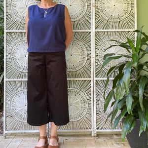 Image of Linea pants 4/5 - Black Sateen