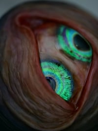 Image 8 of Custom Swappable Phone Grip for smartphones, glow in the dark double iris, reflective pupil OOAK