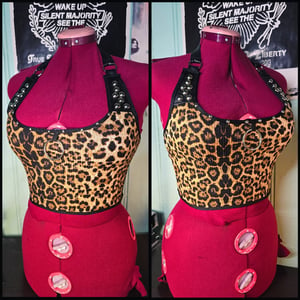 Image of studded leopard top MEDIUM