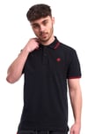 Ashman Tipped polo in Black and Red