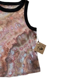 Image 4 of L Ladies Fitted Knit Contrast Tank in Sedona Radial Ice Dye